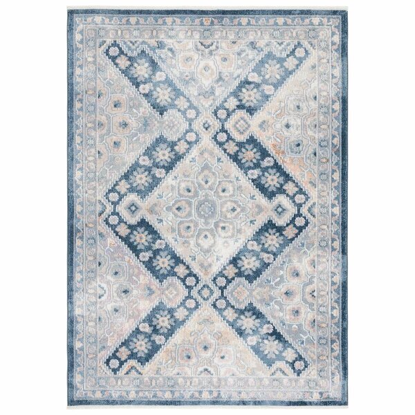 Safavieh 8 x 10 ft. Blair Washable Power Loomed Rectangle Area Rug Grey & Navy BLR220F-8